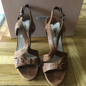 Miu Miu Brown Leather Sandal